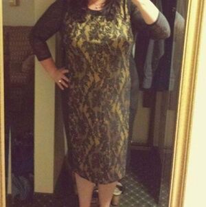 SimplyBe Bronze and Black Formal Dress